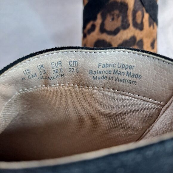 LifeStride Glamour Ankle Boots Womens Size 6.5M Leopard Print Fabric Brown Black - Picture 10 of 11